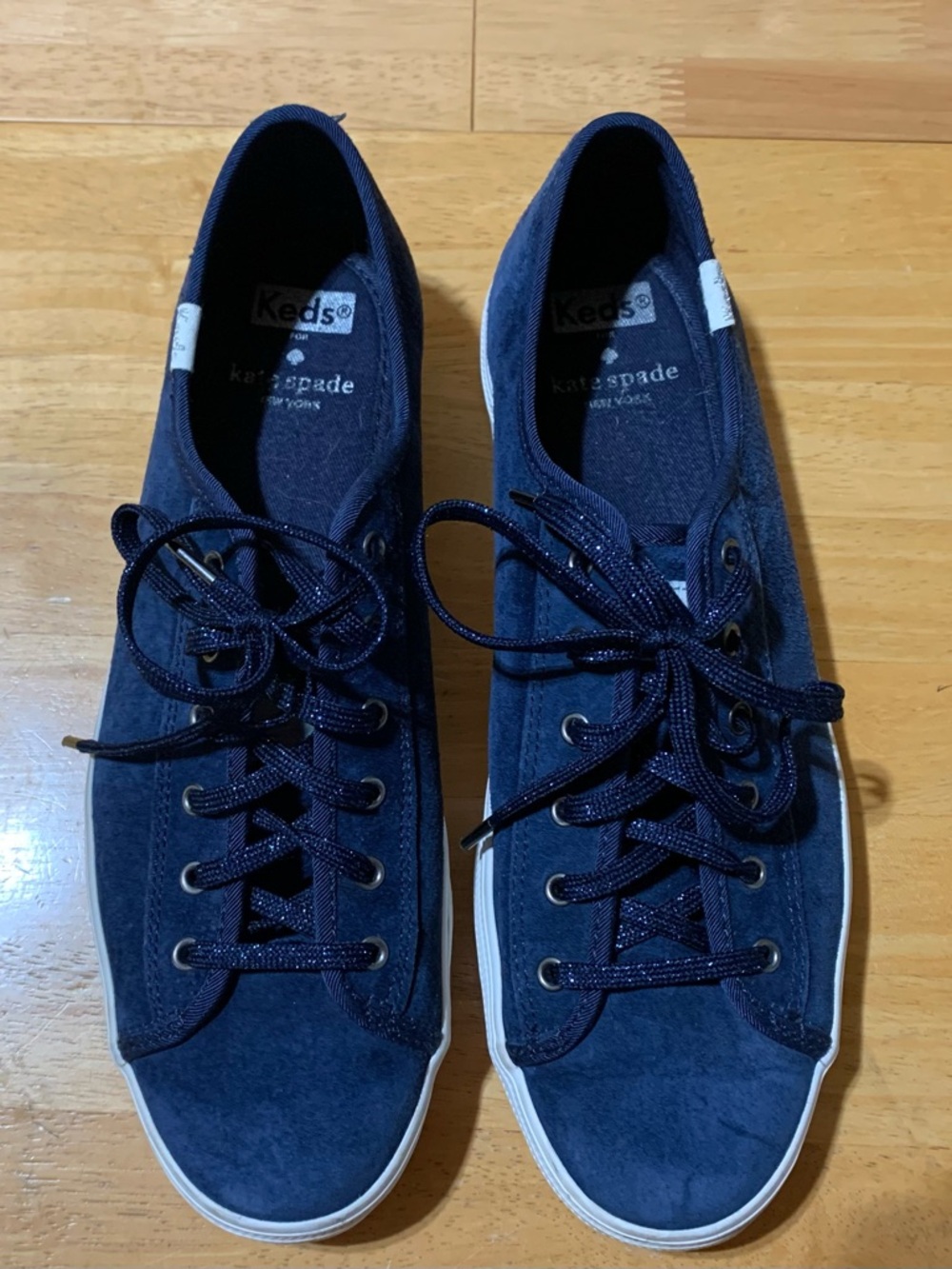 Keds x kate spade New York Navy Suede Lace-Up Sneakers